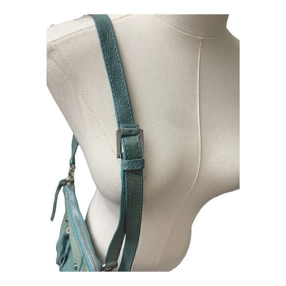 Botkier Light Blue Zipper Embellished Shoulder Bag - Picture 4 of 11